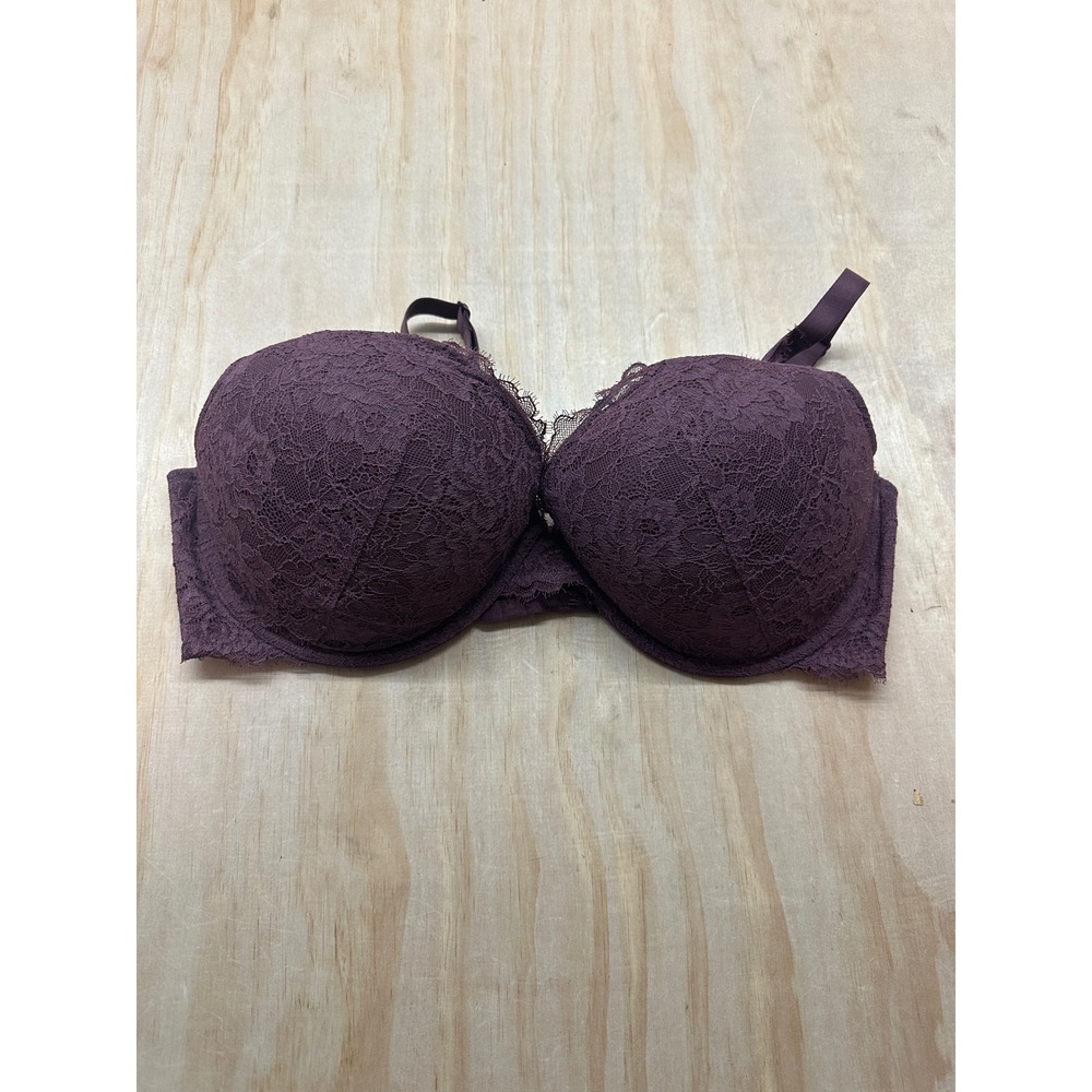 Auden The Sublime Lace Push Up Bra Plum Purple 40DD Underwire Padded Floral
